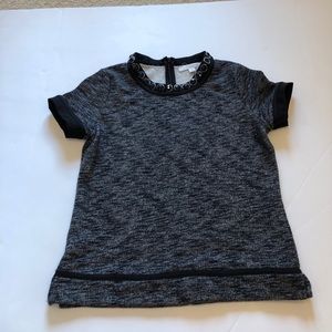 Piperlime Beaded Short Sleeve Top Sz Xs